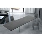 Uitschuifbare moderne tafel tot 300 cm in gelaagd en glas Made in Italy - Strappo Viadurini