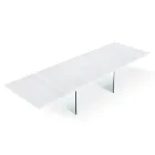 Moderne uitschuifbare tafel tot 300 cm in laminaat en glas Made in Italy - Tear Viadurini
