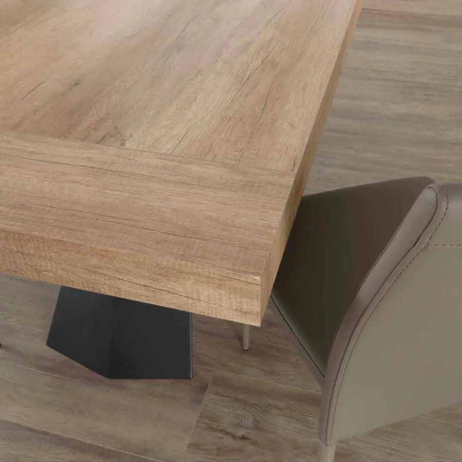 Moderne uitschuifbare tafel tot 260/280 cm in hout en metaal - Teramo Viadurini