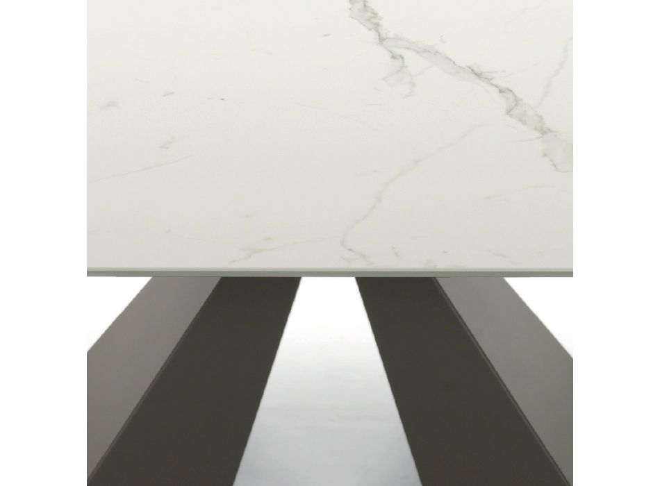 Moderne uitschuifbare tafel tot 278 cm in keramiek Made in Italy - Dalmatiër Viadurini