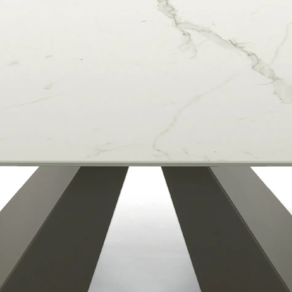 Moderne uitschuifbare tafel tot 278 cm in keramiek Made in Italy - Dalmatiër Viadurini