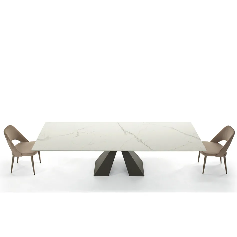 Moderne uitschuifbare tafel tot 278 cm in keramiek Made in Italy - Dalmatiër Viadurini