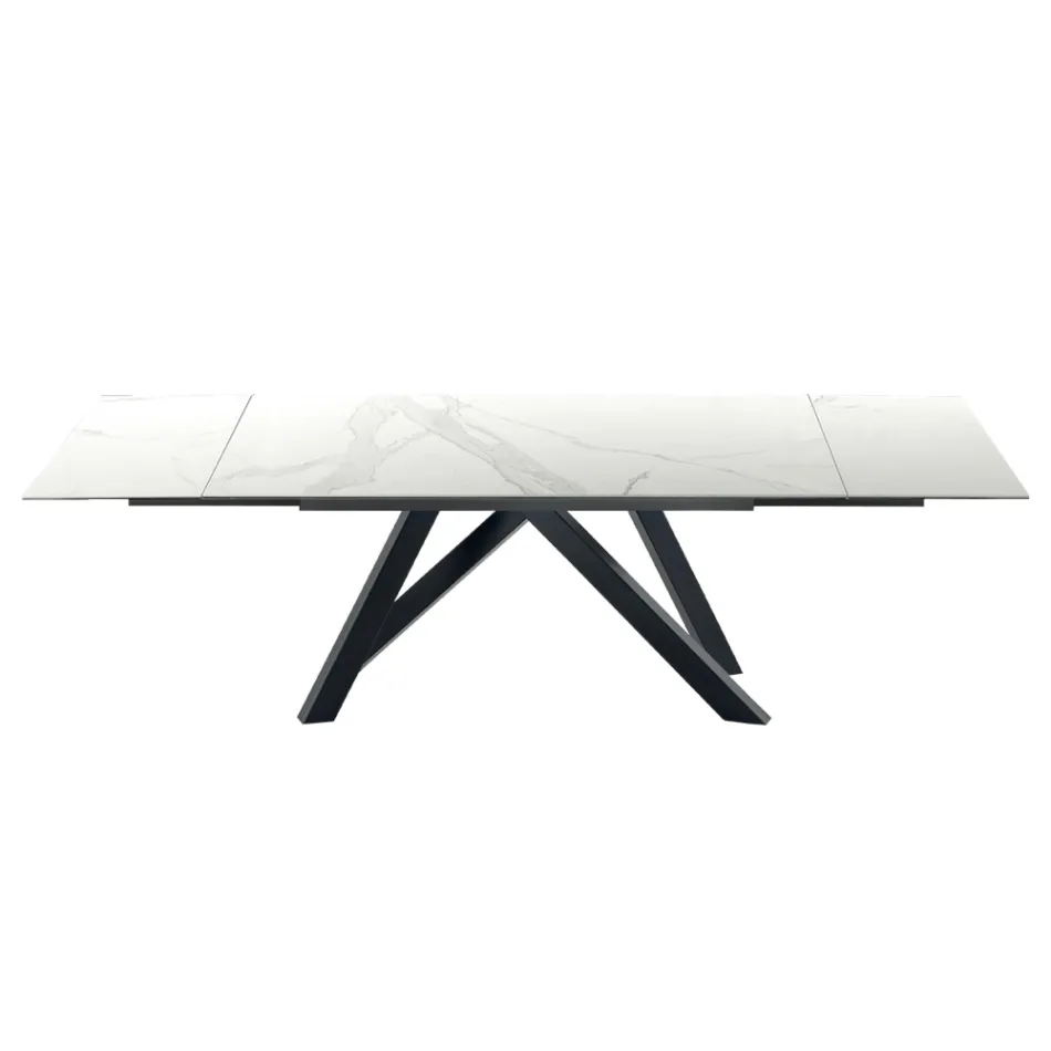 Moderne uitschuifbare tafel tot 278 cm in keramiek Made in Italy - Settimmio Viadurini