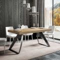 Moderne uitschuifbare tafel tot 440 cm in ijzer en hout Made in Italy - Valle