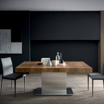 Moderne uitschuifbare tafel tot 480 cm in hout Made in Italy - Michael Viadurini