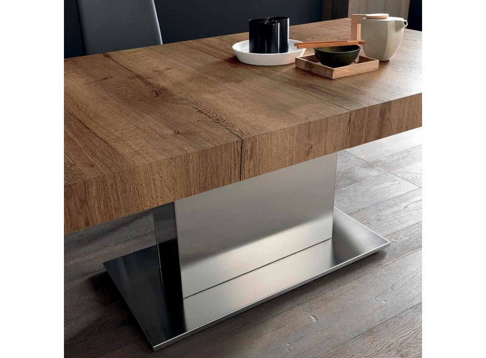 Moderne uitschuifbare tafel tot 480 cm in hout Made in Italy - Michael Viadurini