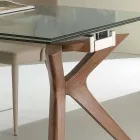 Moderne tafel Extendable roestvrij staal en gehard glas Kentucky Viadurini