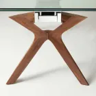 Moderne tafel Extendable roestvrij staal en gehard glas Kentucky Viadurini