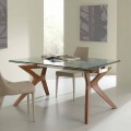 Moderne tafel Extendable roestvrij staal en gehard glas Kentucky