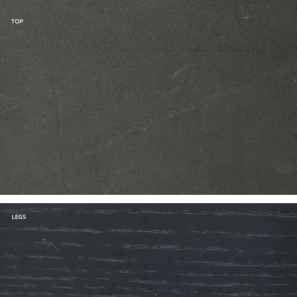 Moderne tafel met marmeren effect steengoed top gemaakt in Italië, Adrano Viadurini