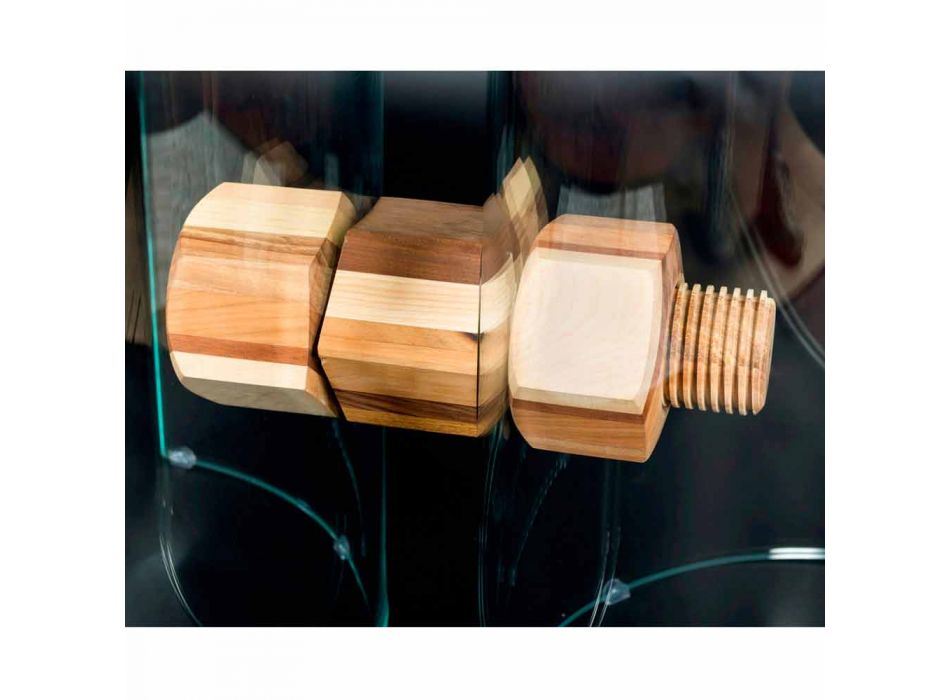 Modern in Venetiaans glas en houten tafel Briccola Viadurini