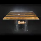 Modern in Venetiaans glas en houten tafel Briccola Viadurini
