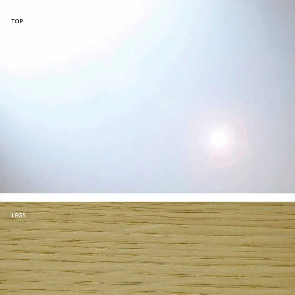 Moderne tafel in glas en natuurlijk eiken geproduceerd in Acciano, Italië Viadurini