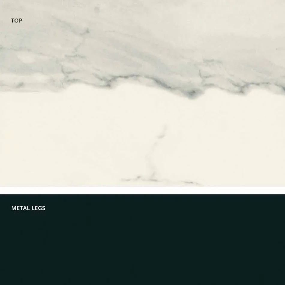 Moderne glaskeramische en metalen tafel gemaakt in Italië, Dionigi Viadurini