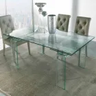 Moderne tafel volledig gemaakt van gehard glas Atlanta Viadurini