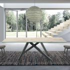 Moderne rechthoekige tafel in keramiek en staal Made in Italy - Settimmio Viadurini