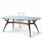 ovale tafel in modern design houten eet L197xP109 cm, Fraco Viadurini