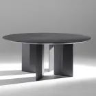 Ovale eettafel van essenhoutfineer - Capricorn Viadurini