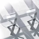 Ovale designtafel in kristal 280x120cm gemaakt in Italy Tree Viadurini