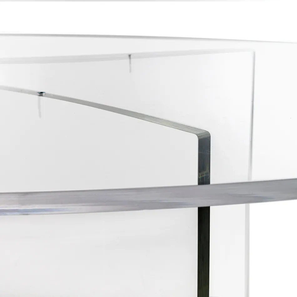Ovale tafel van transparant plexiglas, gemaakt in Italië - Gabriela Viadurini