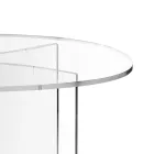 Ovale tafel van transparant plexiglas, gemaakt in Italië - Gabriela Viadurini