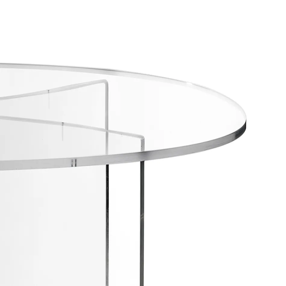 Ovale tafel van transparant plexiglas, gemaakt in Italië - Gabriela Viadurini