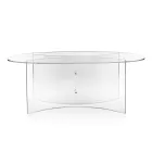 Ovale tafel van transparant plexiglas, gemaakt in Italië - Gabriela Viadurini