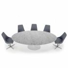 Moderne ovale tafel in Carrara of zwart Marquinia-marmer, gemaakt in Italië – dollars Viadurini