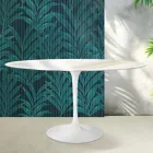 Saarinen ovale tulpvormige tafel H 74 cm in Florim Calacatta goudkleurig glanzend keramiek - Scharlakenrood Viadurini