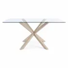 Homemotion Eetkamertafel met blad van gehard glas - Denda Viadurini
