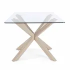 Homemotion Eetkamertafel met blad van gehard glas - Denda Viadurini