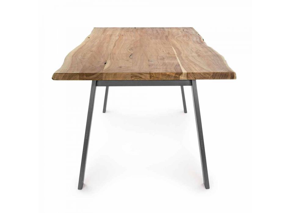 Design eettafel in hout en staal Homemotion - Cannes Viadurini