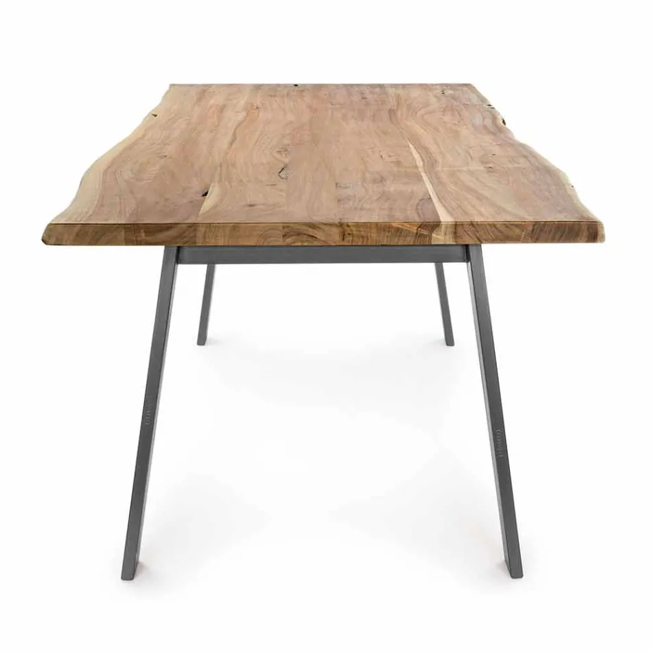 Design eettafel in hout en staal Homemotion - Cannes Viadurini