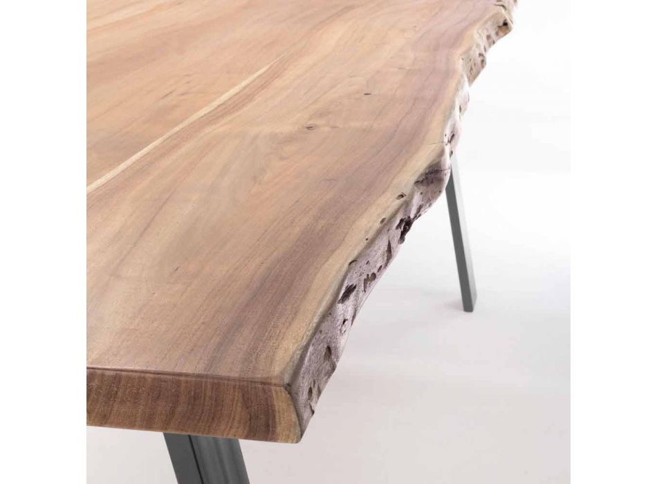 Design eettafel in hout en staal Homemotion - Cannes Viadurini