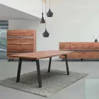 Design eettafel in hout en staal Homemotion - Cannes Viadurini