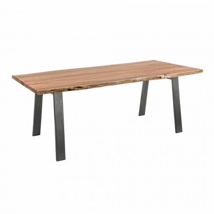 Design eettafel in hout en staal Homemotion - Cannes Viadurini