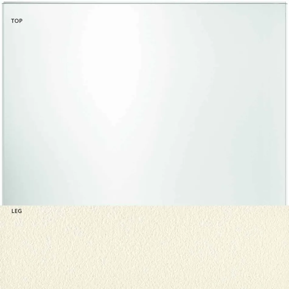 Tafelblad van extra helder glas en metalen poten 3 afwerkingen 4 maten - Speck Viadurini