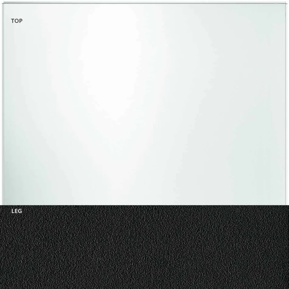 Tafelblad van extra helder glas en metalen poten 3 afwerkingen 4 maten - Speck Viadurini