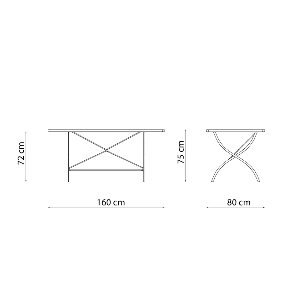 Opklapbare buitentafel van gegalvaniseerd staal Made in Italy - Selvaggia Viadurini
