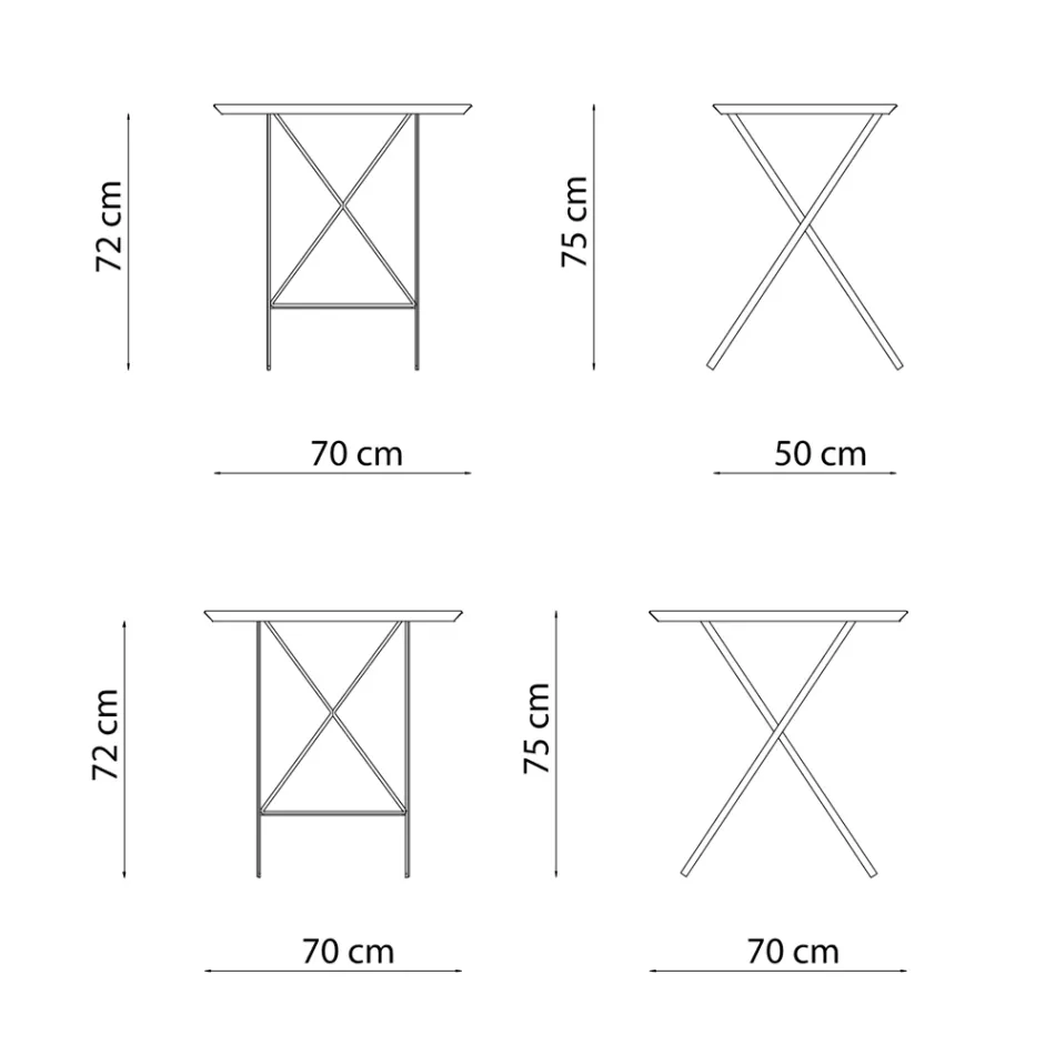 Opklapbare tuintafel van gegalvaniseerd staal Made in Italy - Akila Viadurini