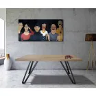 Vergulde tafel in geknoopt Masellato eiken en metaal Made in Italy - Luanda Viadurini