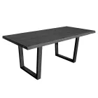 Vergulde tafel in vierkant geknoopt eikenhout en metalen onderstel Made in Italy - Pilar Viadurini