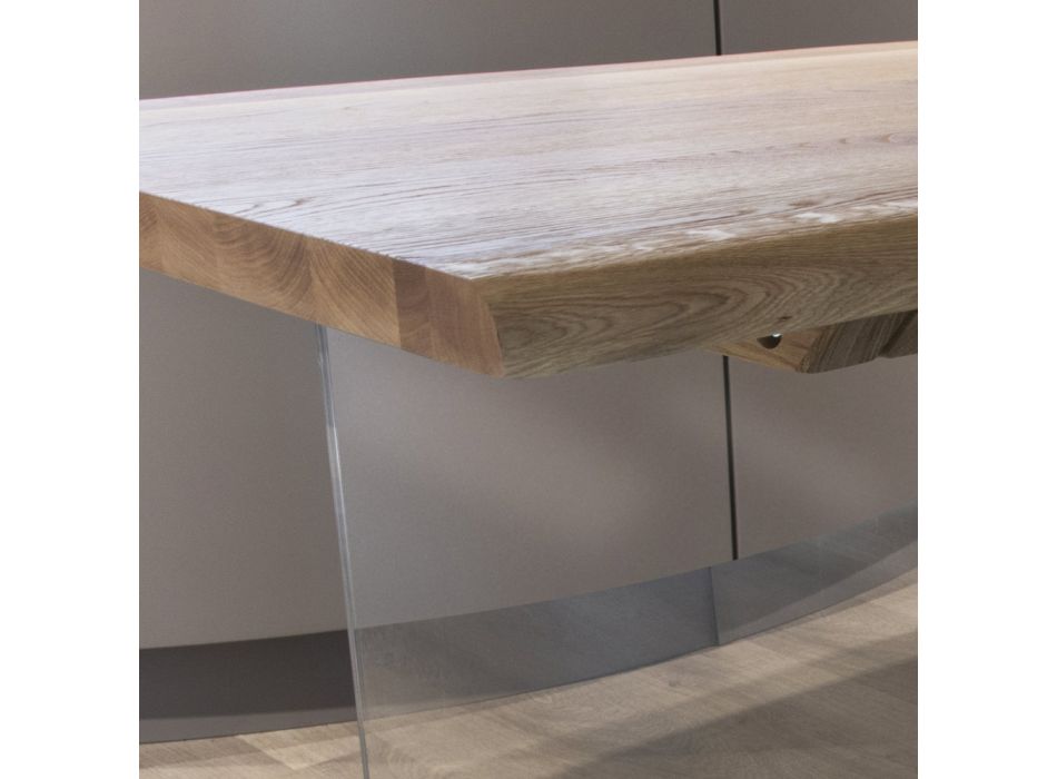 Ovale eettafel in zwart gebeitst eiken gemaakt in Italië
