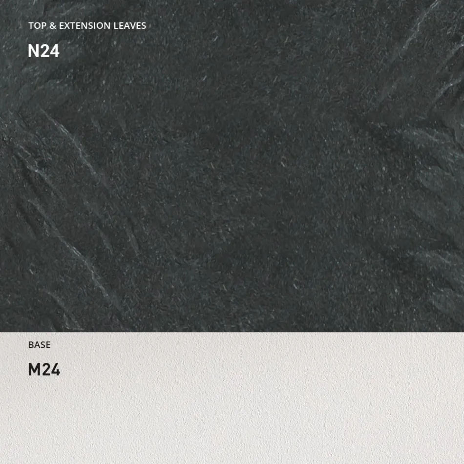 Uitschuifbare eettafel 190 cm metaal en hout Made in Italy - Euclidean Viadurini