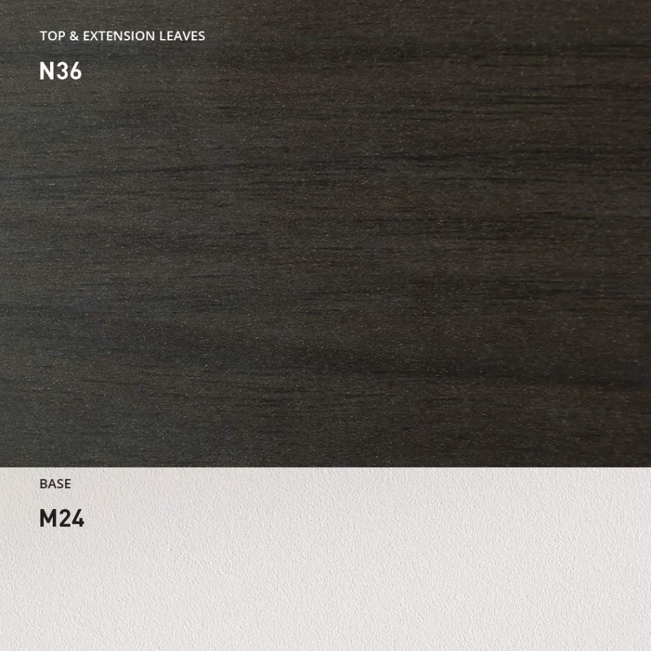 Uitschuifbare eettafel 190 cm metaal en hout Made in Italy - Euclidean Viadurini