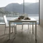 Uitschuifbare eettafel 190 cm metaal en hout Made in Italy - Euclidean Viadurini