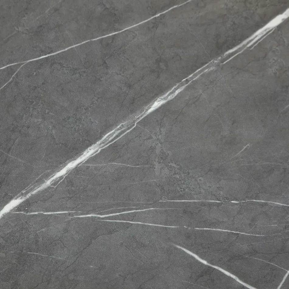 Uitschuifbare eettafel tot 165 cm in staal en melaminehout - Veneto Viadurini