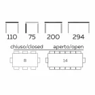 Uitschuifbare eettafel tot 294 cm in gres en metaal Made in Italy - Nuzzio Viadurini