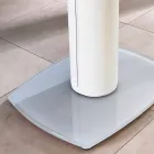 Uitbreiding eettafel glas en leer, L120 / 180xP90cm, Lelia Viadurini