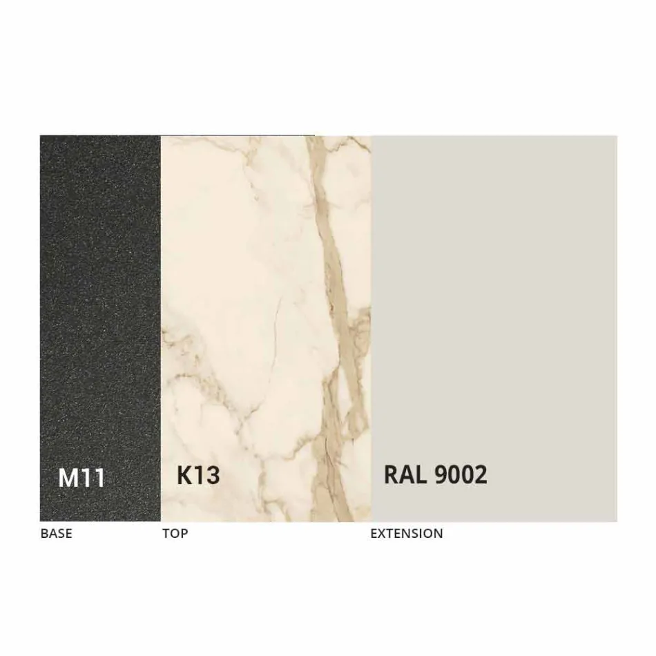 Uitschuifbare eettafel keramisch blad tot 2,8 m Made in Italy - Paoluccio Viadurini